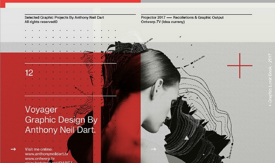 紅、白、灰的組合排版: Projector Posters /17海報設計